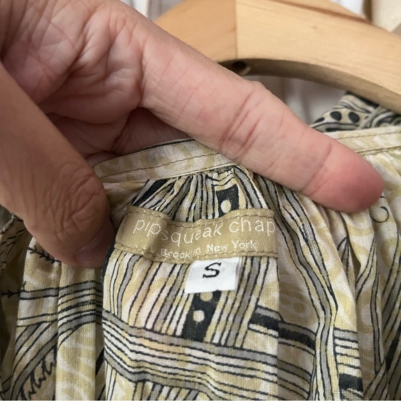 PIPSQUEAK CHAPEAU ivory cream black scroll floral paisley cotton midi dress - Picture 6 of 7